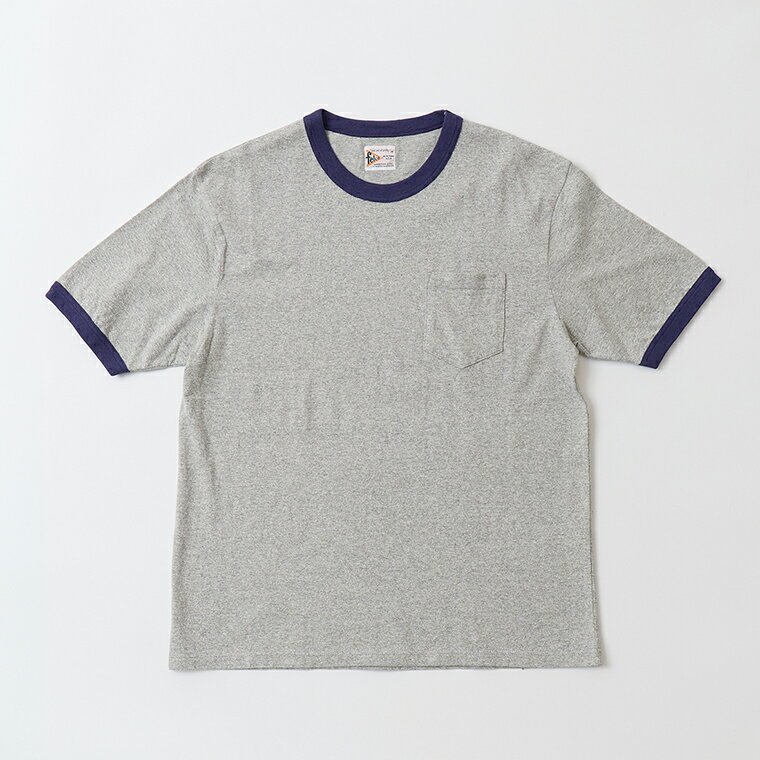 Rakuten - FELCO (フェルコ) S/S RINGER POCKET TEE 8812 VINTAGE JERSEY - TWISTED GREY_D.PURPLE リンガーTシャツ メンズ