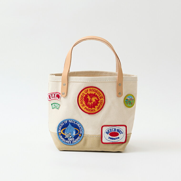 Rakuten - HERITAGE LEATHER (ヘリテイジレザー) VINTAGE PATCH MINI TOTE - NATURAL_SAND SUEDE_05 ミニトートバッグ メンズ