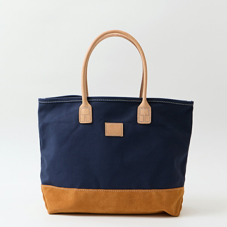 Rakuten - HERITAGE LEATHER (ヘリテイジレザー) 24oz CANVAS SUEDE BOTTOM DAY TOTE BAG - NAVY_BROWN トートバッグ メンズ