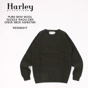 HARLEY OF SCOTLAND (ハーレーオブスコットランド) PURE NEW WOOL SADDLE SHOULDER CREW NECK SWEATER - MIDNIGHT