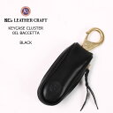 KC'S LEATHER CRAFT (PCVCYU[Ntg) KEYCASE CLUSTER OIL BACCHETTA - BLACK ICoPb^U[ P[P[X