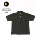 FELCO (フェルコ) S/S POLO SHIRT W/3CAT EYE BUTTON 7oz 18SINGLE JERSEY - BLACK ポロシャツ メンズ