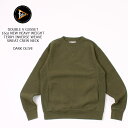 FELCO (tFR) DOUBLE V GUSSET 16oz NEW HEAVY WEIGHT TERRY INVERSE WEAVE SWEAT CREW NECK - DARK OLIVE g[i[ Y