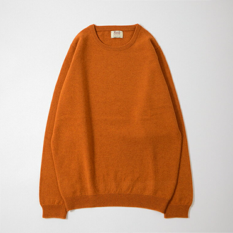 WILLIAM LOCKIE (ウィリアム ロッキー) LAMBSWOOL CREW NECK SWEATER - OXIDE