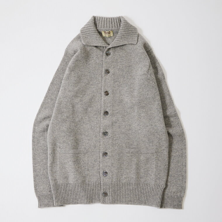 WILLIAM LOCKIE (ウィリアム ロッキー) LAMBSWOOL 8BUTTON CARDIGAN - FLANNEL