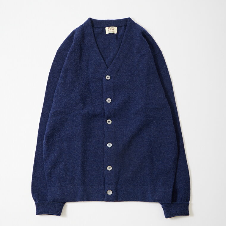 WILLIAM LOCKIE (ウィリアム ロッキー) LAMBSWOOL CARDIGAN W/SIDE BUTTON - ASTRA