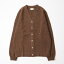 WILLIAM LOCKIE (ꥢ å) LAMBSWOOL CARDIGAN W/SIDE BUTTON - MOCHA