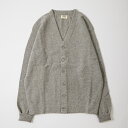 WILLIAM LOCKIE (EBA bL[) LAMBSWOOL CARDIGAN W/SIDE BUTTON - FLANNEL