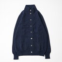 WILLIAM LOCKIE (ウィリアム ロッキー) LAMBSWOOL HI NECK 8BUTTON CARDIGAN - MIDNIGHT MIX