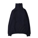 WILLIAM LOCKIE (EBA bL[) LAMBSWOOL JUMPER ROLL NECK SWEATER - NAVY