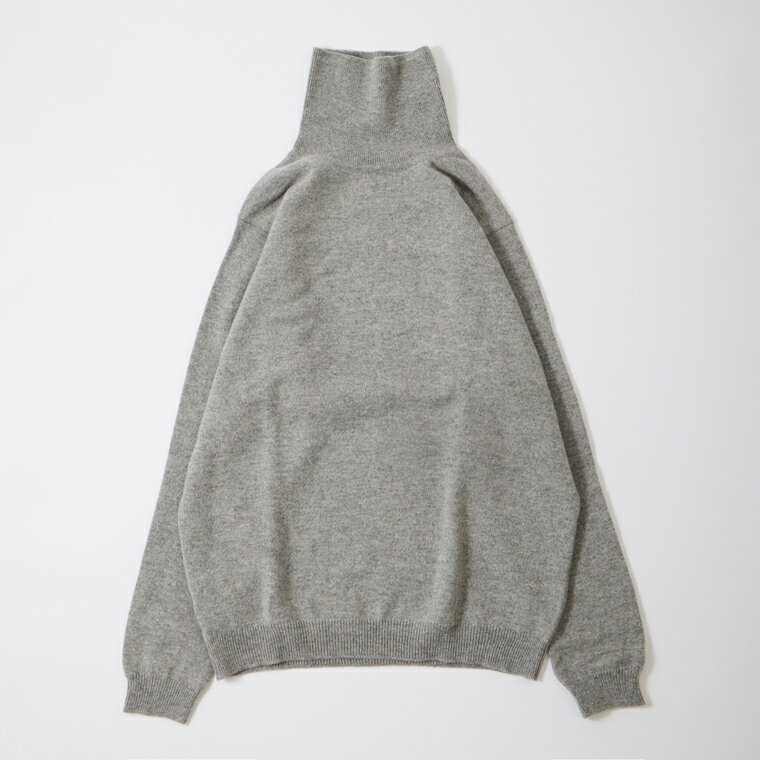 WILLIAM LOCKIE (ウィリアム ロッキー) LAMBSWOOL JUMPER ROLL NECK SWEATER - FLANNEL