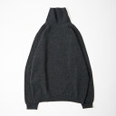WILLIAM LOCKIE (ウィリアム ロッキー) LAMBSWOOL JUMPER ROLL NECK SWEATER - CHARCOAL