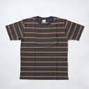 FELCO (フェルコ) S/S CREW POCKET TEE IVY STRIPE - CHARCOAL BLK_CHL NAVY ボーダー Tシャツ メンズ