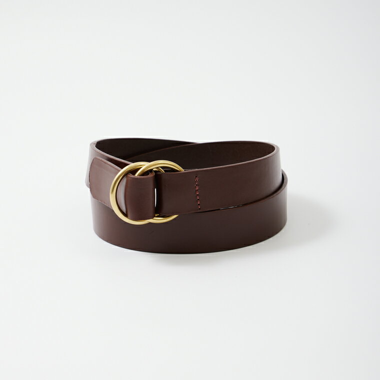 LEATHERMAN BELT (レザーマンベルト) LEATHER O RING BELT W/BRASS BUCKLE - DK BROWN ベルト メンズ