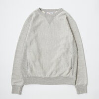 FELCO (フェルコ) 16oz TERRY CLASSIC FIT INVERSE WEAVE DOUBLE V GUSSET SET IN CREW SWEAT W/SLASH POCKET - TWISTED GREY トレーナー メンズ
