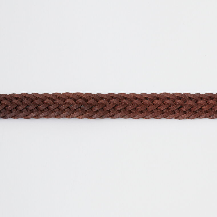 BEORMA LEATHER COMPANY (ベオーマレザーカンパニー) 25mm INTERLINKED PLAITED BELT - DARK BROWN レザーベルト メンズ