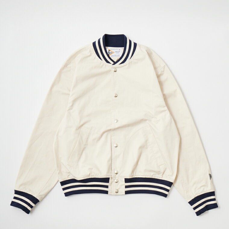 Rakuten - FELCO (フェルコ) POPLIN AWARD JACKET - NATURAL_NAVY&NATURAL STRIPE ポプリン スタジャン メンズ