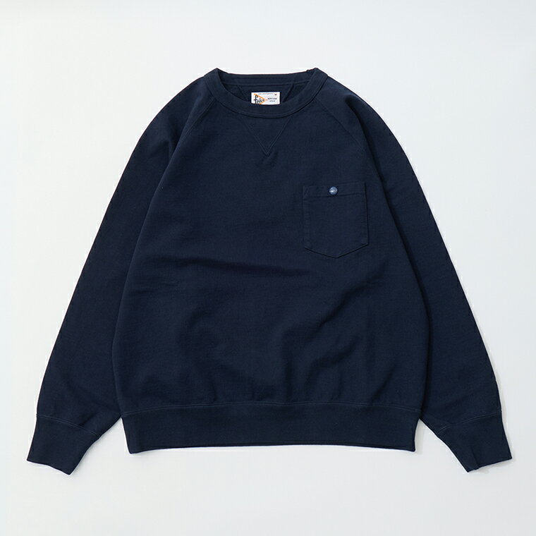 Rakuten - FELCO (フェルコ) 16oz INLAY ALL SEAM RAGLAN V GUSSET CREW W/CHEST SNAP POCKET - AMERICAN NAVY スウェット トレーナー メンズ