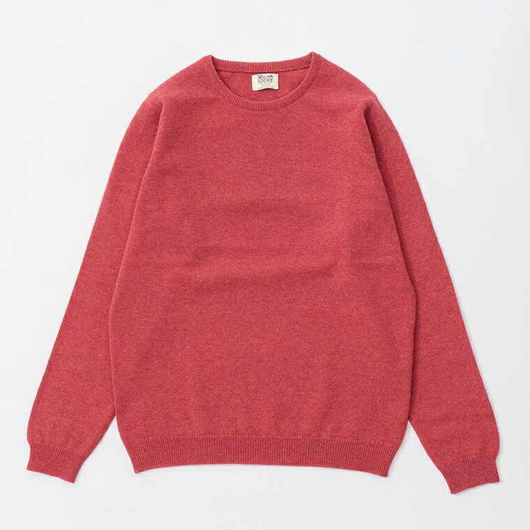 WILLIAM LOCKIE (ウィリアム ロッキー) LAMBSWOOL CREW NECK SWEATER - ROUGE