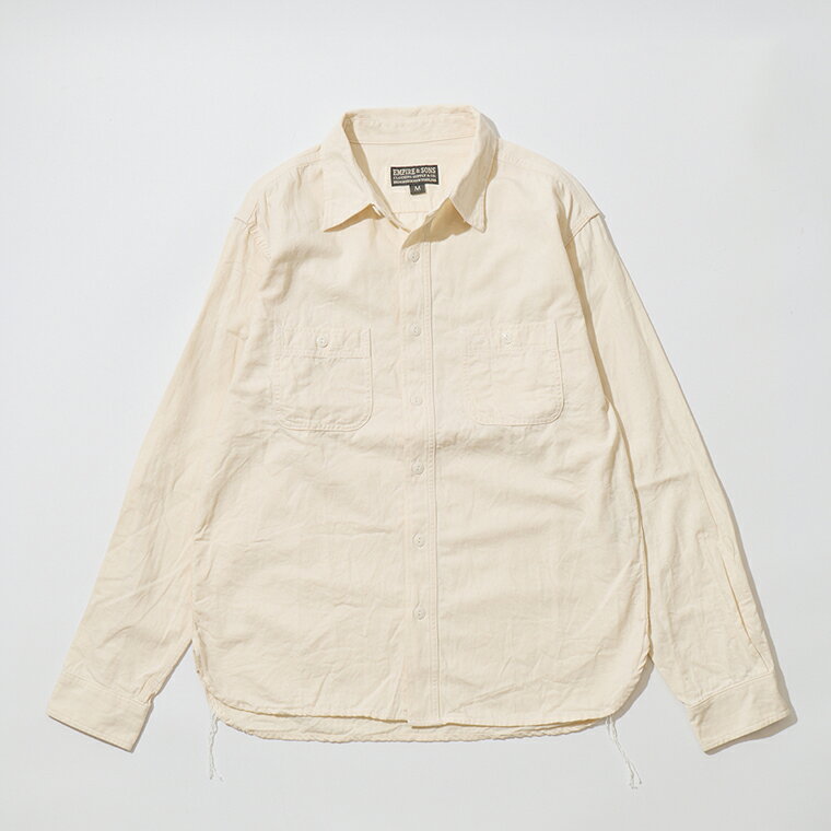 Rakuten - EMPIRE & SONS (エンパイア アンド サンズ) L/S WORK SHIRT 6oz SLUB DENIM - NATURAL ワークシャツ メンズ