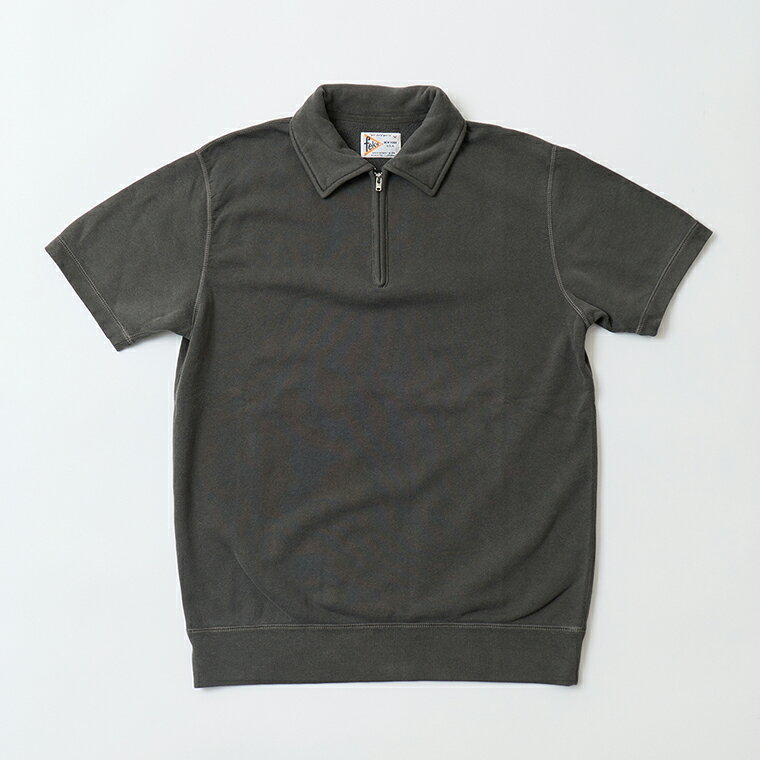 Rakuten - FELCO (フェルコ) 10oz LT WEIGHT FRENCH TERRY S/S HALF ZIP SWEAT - PGR BLACK 半袖 ハーフジップ スウェット メンズ’