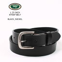 TORY LEATHER (g[U[) 1.25 INCH STRAP BELT - BLACK_NICKEL U[xg Y