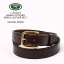 TORY LEATHER (g[U[) 1.25 INCH SINGLE STITCHED BRIDLE LEATHER BELT - HAVANA_BRASS U[xg Y