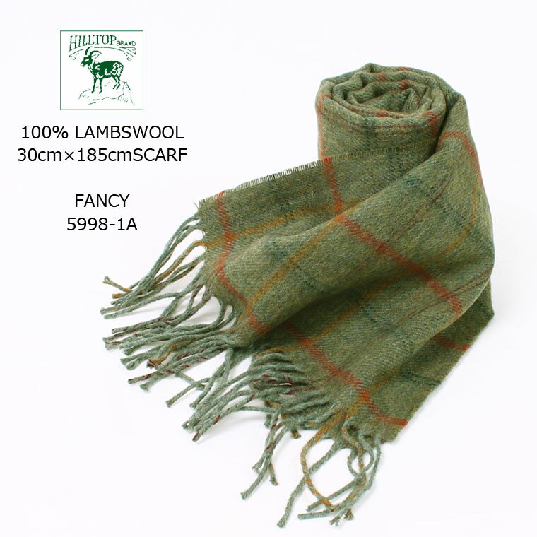 HILL TOP BRAND (qgbv uh) 100 LAMBSWOOL 30cm~185cm SCARF - FANCY 5998-1A