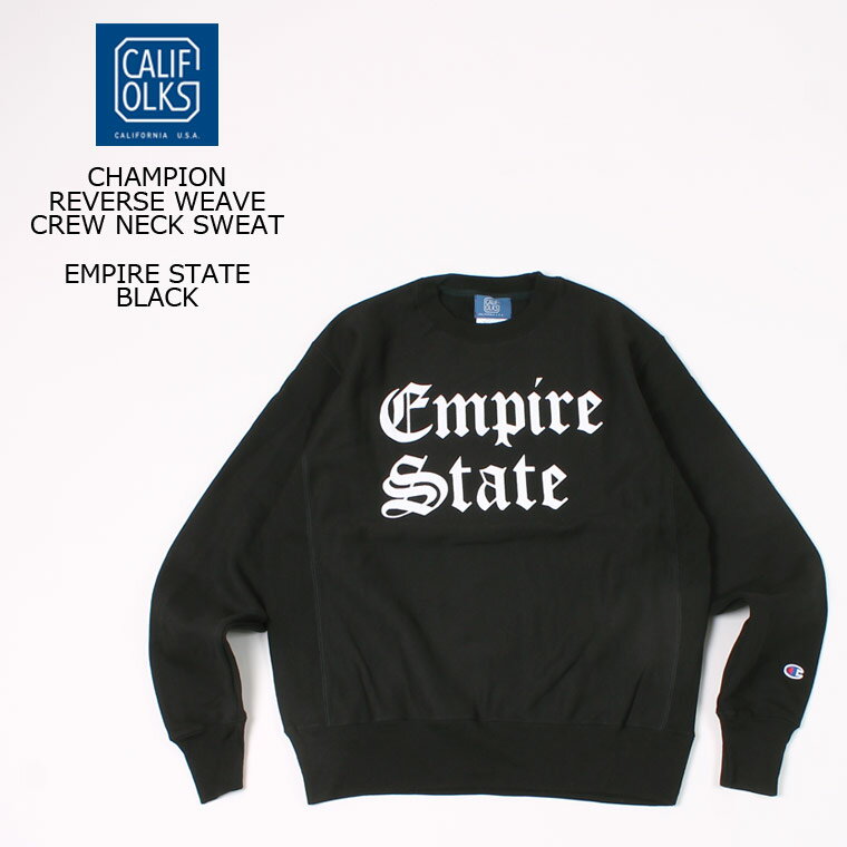 チャンピオン トレーナー メンズ CALIFOLKS (カリフォークス) CHAMPION REVERSE WEAVE CREW NECK SWEAT - EMPIRE STATE_BLACK スウェット トレーナー メンズ