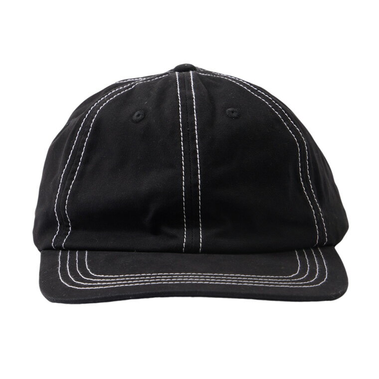 FELCO (フェルコ) NEW SHAPE TWILL STONE WASHED BLANK BB CAP - BLACK_NATURAL STITCH ベースボールキャップ メンズ レディース