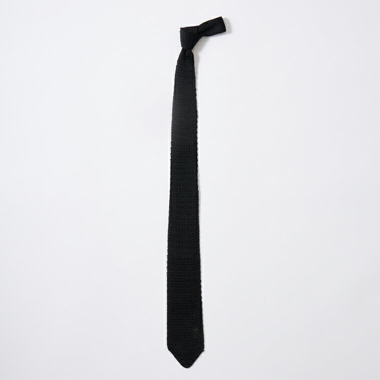 D.C. WHITE (ディーシーホワイト) ARROW KNIT TIE - BLACK ネクタイ メンズ