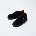 PADMORE BARNS (パドモアアンドバーンズ) ONE PIECE MONK SUEDE - BLACK SUEDE モカシンシューズ メンズ