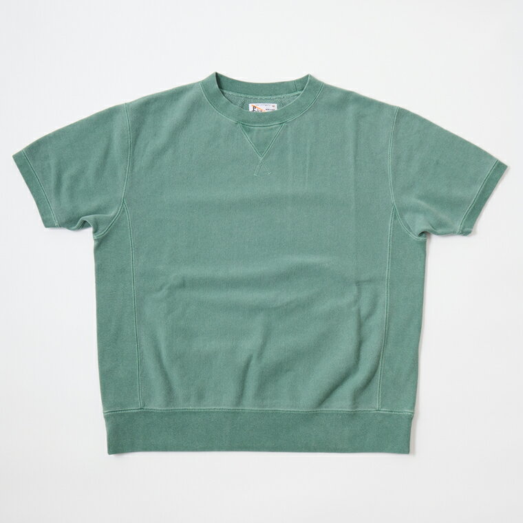 FELCO (フェルコ) 10oz LT WEIGHT FRENCH TERRY S/S INVERSE WEAVE SWEAT CLASSIC FIT - PG GREEN 半袖 スウェット メンズ’