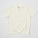 FELCO (フェルコ) S/S ZIP BASEBALL COLLAR SWEAT 10oz LT WEIGHT FRENCH TERRY - OFF WHITE 半袖 ハーフジップ スウェット メンズ(4)