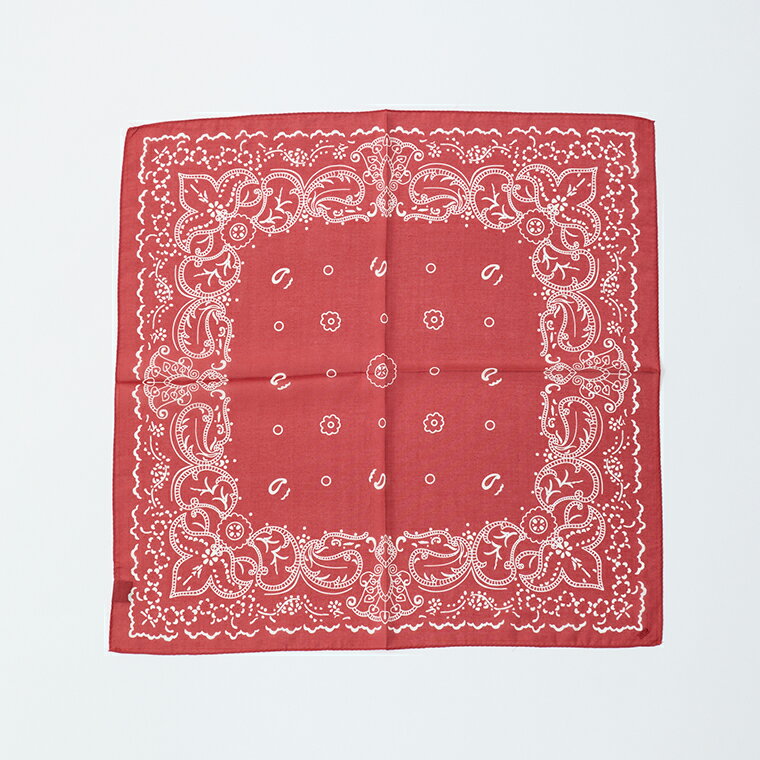 NAVY ROOTS (ネイビールーツ) COTTON SILK BANDANA SCARF - RED バンダナスカーフ メンズ