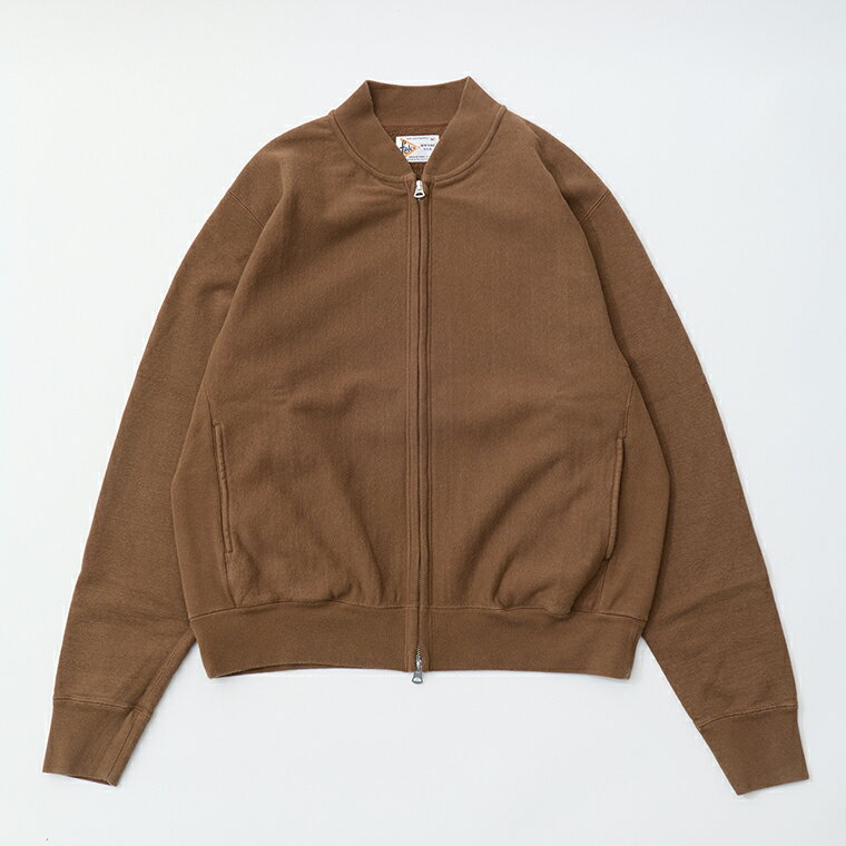 Rakuten - FELCO (フェルコ) CLASSIC FIT INVERSE WEAVE ZIP BASEBALL NECK SLASH POCKET 16oz HEAVY WEIGHT TERRY - BW BROWN ベースボールネック スウェットシャツ メンズ
