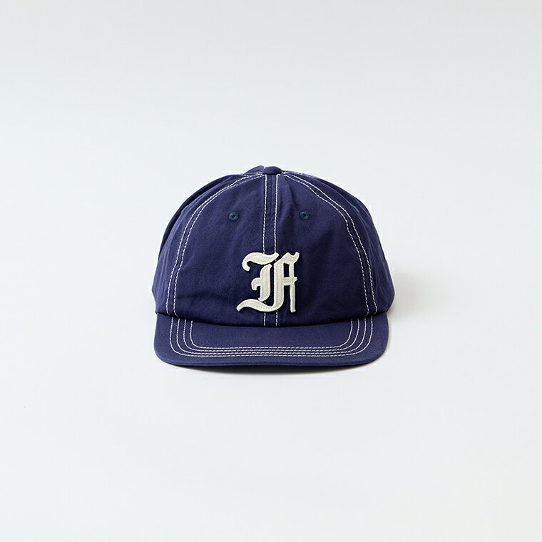 FELCO (フェルコ) NEW SHAPE TWILL STONE WASHED BB CAP W/OLD FONT "F" FELT - NAVY_NATURAL STITCH_F_NATURAL ベースボールキャップ メンズ レディース