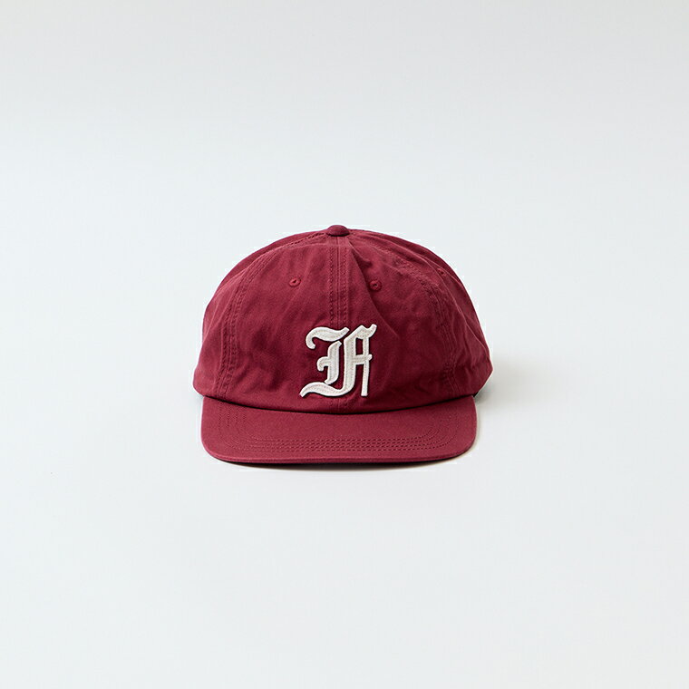 FELCO (フェルコ) NEW SHAPE TWILL STONE WASHED BB CAP W/OLD FONT "F" FELT - BURGUNDY_BURGUNDY STITCH_F NATURAL ベースボールキャップ メンズ レディース