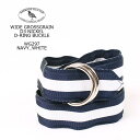 BARRONS-HUNTER (oYn^[) WIDE GROSSGRAIN D3 NICKEL D-RING BUCKLE - WG297 NAVY_WHITE {xg Y