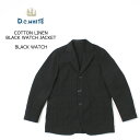 D.C. WHITE (ディーシーホワイト) COTTON LINEN ORVERDYED BLACK WATCH JACKET コットンリネン ジャケット メンズ