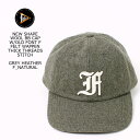 FELCO (tFR) NEW SHAPE WOOL BB CAP W/OLD FONT F FELT WAPPEN THICK THREADS STITCH - GREY HEATHER_F NATURAL x[X{[Lbv Y fB[X