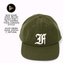 FELCO (tFR) NEW SHAPE WOOL BB CAP W/OLD FONT F FELT WAPPEN THICK THREADS STITCH - OLIVE GREEN_OLIVE STITCH_F NATURAL x[X{[Lbv Y fB[X