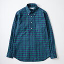 INDIVIDUALIZED SHIRTS (インディビジュアライズドシャツ) L/S BD PULLOVER CLASSIC FIT TARTAN CHECK SHIRT - GREEN_NAVY PLAID プルオーバーシャツ メンズ