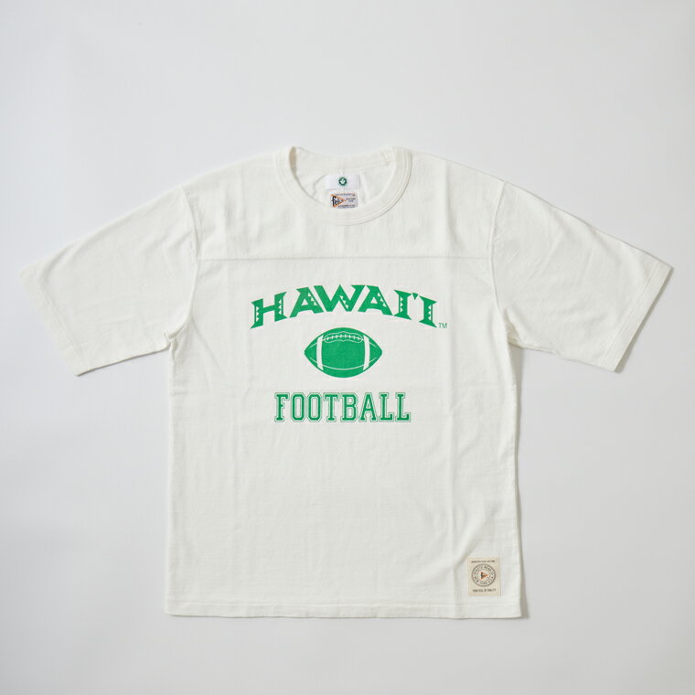 FELCO (フェルコ) H/S FOOTBALL TEE HAWAII FOOTBALL - WHITE カレッジプリント Tシャツ メンズ