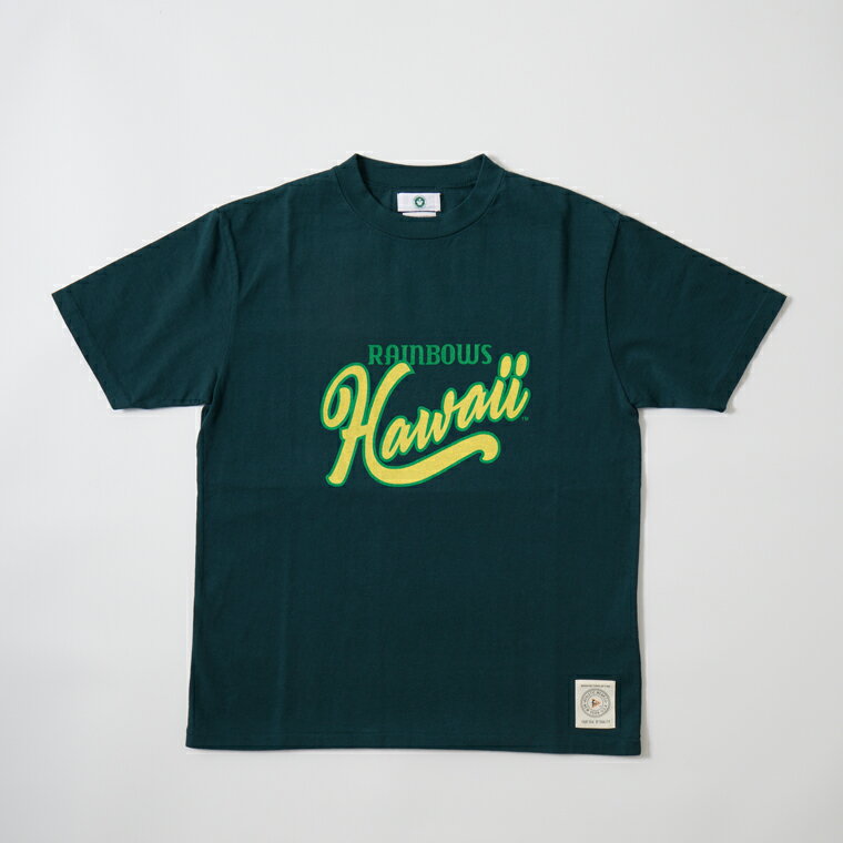 FELCO (フェルコ) S/S HI CREW TEE HAWAII RAINBOWS - DK GREEN カレッジプリント Tシャツ メンズ