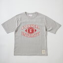 【FELCOカレッジTフェア 先着100名様 条件付 トートバッグプレゼント】FELCO (フェルコ) H/S FOOTBALL TEE CORNELL UNIVERSITY - LT GREY カレッジプリント Tシャツ メンズ