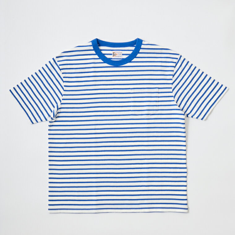 Rakuten - 【対象ボーダーTシャツ2枚購入でノベルティプレゼント】FELCO (フェルコ) S/S CREW POCKET TEE AMERICAN VINTAGE STRIPE - 140BLUE-WHITE ストライプTシャツ メンズ