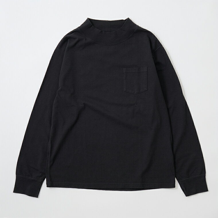 FELCO (フェルコ) L/S MOCK NECK POCKET T 7oz 18 SINGLE JERSEY - BLACK ロンT メンズ’