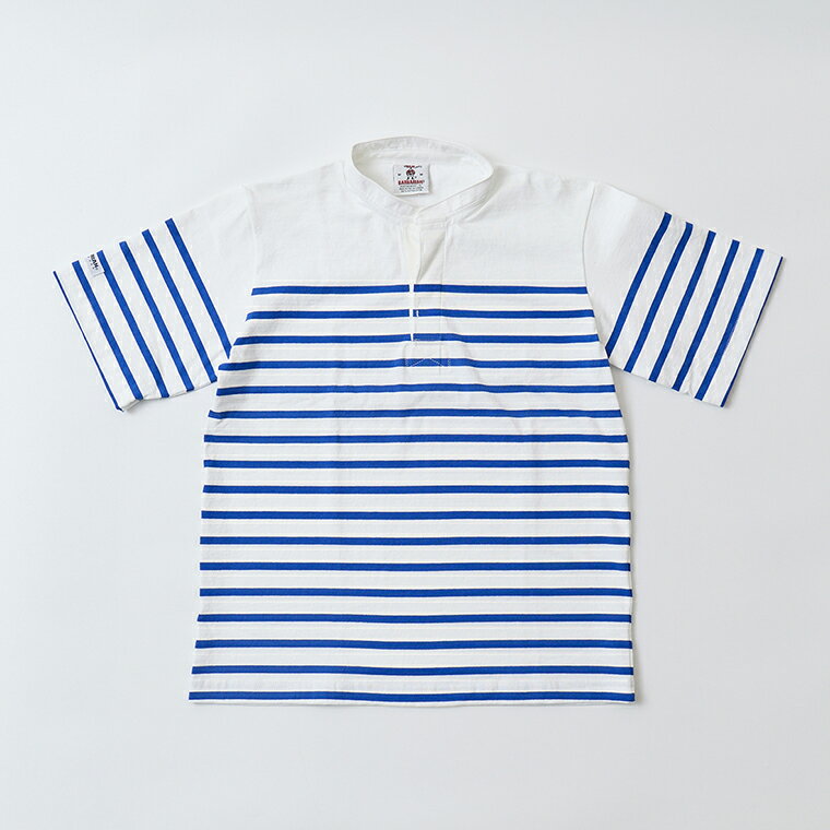 Rakuten - BARBARIAN (バーバリアン) S/S LIGHT WEIGHT HENLEY NECK SHIRT - WHITE_ROYAL ヘンリーネック Tシャツ メンズ