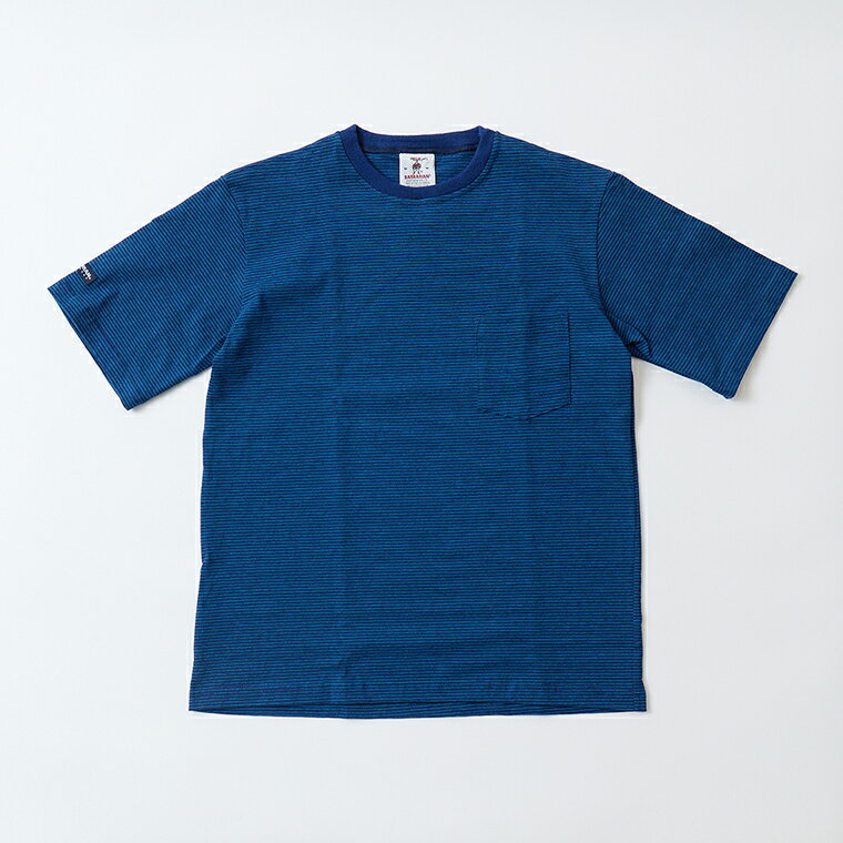 PORTER - BARBARIAN (バーバリアン) S/S LIGHT WEIGHT CREW NECK POCKET SHIRT - NAVY_DARK OCEAN_ROYAL_CYAN ポケットTシャツ メンズ